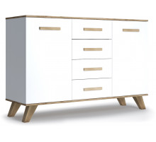 Большой комод  Вега Скандинавия "Комодино" (глянец, белый + дуб каньон) Большой комод  Вега Скандинавия "Комодино" (глянец, белый + дуб каньон)