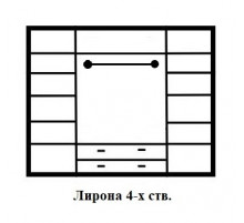 Четырехстворчатый шкаф для одежды Лирона MUR-103-04 st с зеркалом