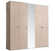 Пятистворчатый шкаф для одежды с зеркалом Rimini РМШ1/5 (латте)