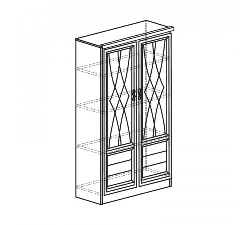 Шкаф витрина комбинированный для гостиной Лира 44 светлый